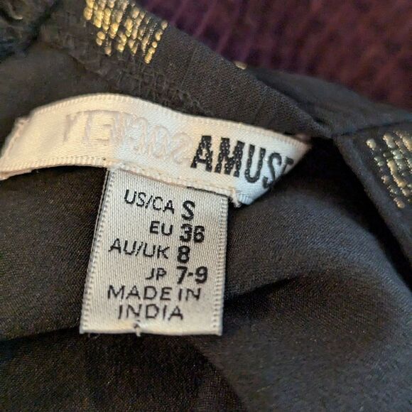 Amuse Society Black and Gold Open Back Mini Dress - Picture 6 of 7